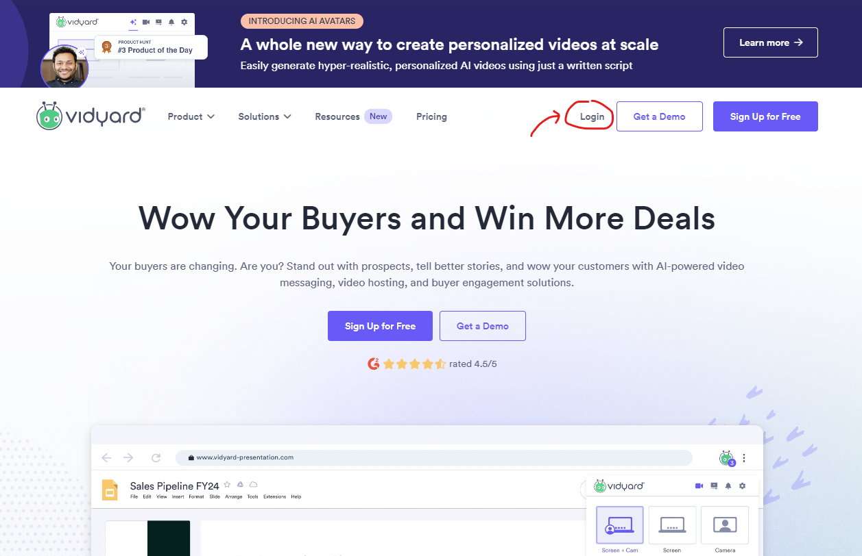 Localisation du bouton Login